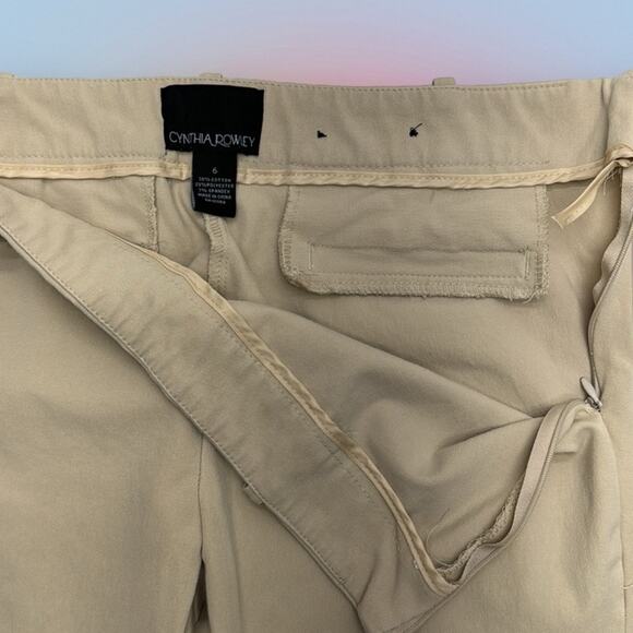 CYNTHIA ROWLEY Women’s 6 Khaki Crop Ankle Pant - Picture 3 of 4